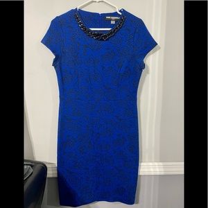 Karl Lagerfeld Paris blue and black dress size 6 with chain detailing